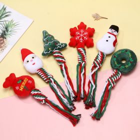 3pcs Christmas Dog Chew Toys Santa Snowman Teeth Cleaning Knot Rope Toy Cute Christmas Tree Pet Toys