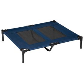 PawHut 36" x 30" Elevated Cooling Summer Dog Cot Pet Bed With Mesh Ventilated - Blue