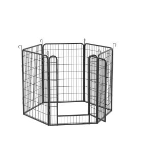 6 Panels Heavy Duty Metal Playpen with door,39.37"H Dog Fence Pet Exercise Pen for Outdoor, Indoor