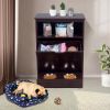 Pet Feeder Station with Storage, Fine Wooden Dog and Cat Feeder Hide Away Cabinet with Stainless Steel Bowls