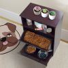 Pet Feeder Station with Storage, Fine Wooden Dog and Cat Feeder Hide Away Cabinet with Stainless Steel Bowls