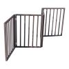 Pet Gate - Dog Gate for Doorways, Stairs or Freestanding, Folding, brown, Arc Wooden