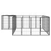 22-Panel Dog Playpen Black 19.7"x39.4" Powder-coated Steel