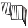 Pet Gate - Dog Gate for Doorways, Stairs or Freestanding, Folding, brown, Arc Wooden