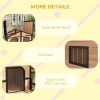 Stylish Deluxe Dog House Cabin w/ Large Elevated Deck Porch - Solid Fir Wood - Natural Wood / Black Trim