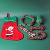 Christmas Pet Toy Set For Dogs; Stocking Candy Cane Dog Chew Toys; Wreath Knot Rope Toy