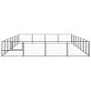 Dog Kennel Black 344.4 ftÂ² Steel