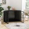 47.24"Spacious Dog Cage with Tempered Glass, for Corner of Living Room, Hallway, Study and Other Spaces, Black