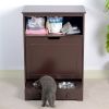 Pet Feeder Station with Storage, Fine Wooden Dog and Cat Feeder Hide Away Cabinet with Stainless Steel Bowls