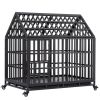 Heavy Duty Dog Cage pet Crate with Roof