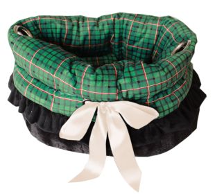 Green Plaid Reversible Snuggle Bugs Pet Bed, Bag, and Car Seat All in One