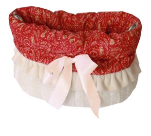 Red Holiday Whimsy Reversible Snuggle Bugs Pet Bed, Bag, and Car Seat All in One