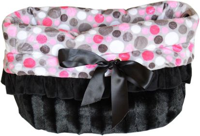 Pink Party Dots Reversible Snuggle Bugs Pet Bed, Bag, and Car Seat All in One