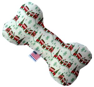 Christmas Trains (Option: 10 inch Canvas Bone Dog Toy)