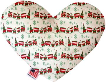 Christmas Trains (Option: 6 inch Canvas Heart Dog Toy)