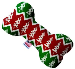 Chevron Christmas Trees (Option: 10 inch Canvas Bone Dog Toy)