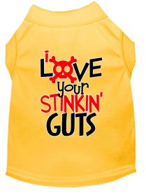 Love your Stinkin Guts Screen Print Dog Shirt (Option: Yellow Sm)