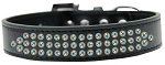 3-Row Iridescent Crystal Rhinestone Dog Collar (Size: Black Size 12)