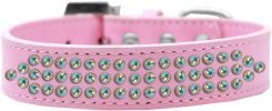 3-Row Iridescent Crystal Rhinestone Dog Collar