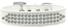 3-Row Iridescent Crystal Rhinestone Dog Collar