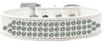 3-Row Iridescent Crystal Rhinestone Dog Collar (Size: White Size 12)