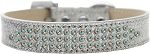 3-Row Iridescent Crystal Rhinestone Ice Cream Dog Collar (Size: Silver Size 12)