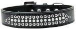 3-Row Ritz Pearl and Clear Crystal Rhinestone Dog Collar (Size: Black Size 12)