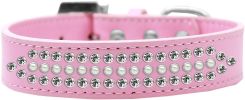 3-Row Ritz Pearl and Clear Crystal Rhinestone Dog Collar