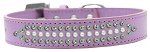 3-Row Ritz Pearl and Iridescent Crystal Rhinestone Dog Collar (Size: Lavender Size 12)