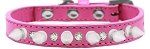 Crystal and White Spikes Dog Collar (Size: Bright Pink Size 10)