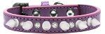 Crystal and White Spikes Dog Collar (Size: Lavender Size 10)