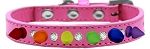 Crystal with Rainbow Spikes Dog Collar