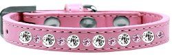 Posh Jeweled Rhinestone Dog Collar (Size: Light Pink Size 10)