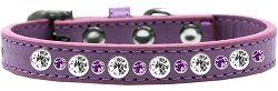 Posh Jeweled Rhinestone Dog Collar (Size: Lavender Size 10)