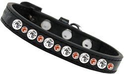 Posh Halloween Jeweled Dog Collar (Size: Black Size 10)