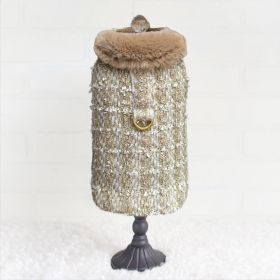 Annabella Dog Coat (Size: S, Color Option: Gold Ore)