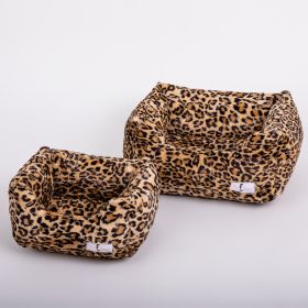 Cashmere Dog Bed Collection (Size: L, Color Option: Leopard)