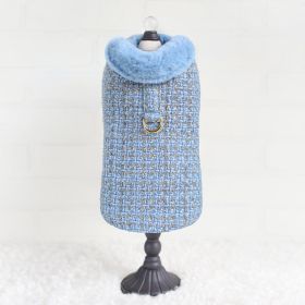 Chantel Tweed Dog Coat (Size: S, Color Option: Blue)