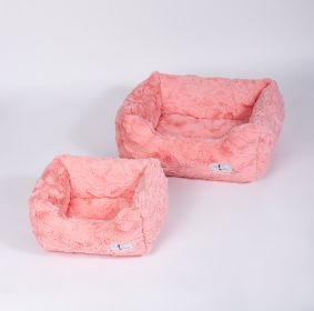 Cuddle Dog Bed Collection (Size: L, Color Option: Peach)