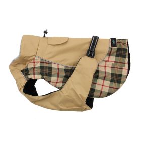 Alpine All-Weather Dog Coat (Size: X-Small, Color: Beige Plaid)