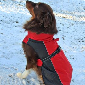 Alpine All-Weather Dog Coat (Size: X-Small, Color: Red and Black)