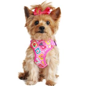 Wrap and Snap Cute Dog Harness (Size: X-Small, Color: Maui Pink)