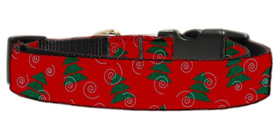 Christmas Trees Nylon and Ribbon Collars (Option: Small)