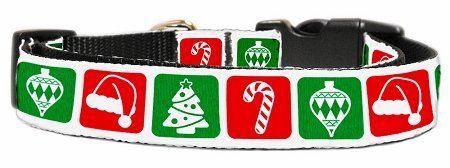 Timeless Christmas Nylon Dog Collar (Option: Medium Narrow)