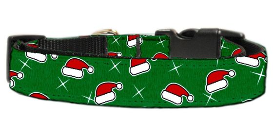 Santa Hat Nylon and Ribbon Collars (Option: Small)