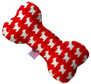 Christmas Westies (Option: 8 inch Canvas Bone Dog Toy)