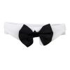 Black Satin Bow Tie with White Collar