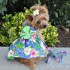 Blue Lagoon Hawaiian Hibiscus Dog Dress