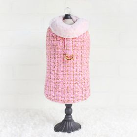 Chantel Tweed Dog Coat (Size: S, Color Option: Bubblegum Pink)