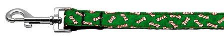 Candy Cane Bones Nylon and Ribbon Collars (Option: 1'' wide x 4' Leash)